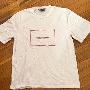 The Fifth Label White Tee with Pink Graphic